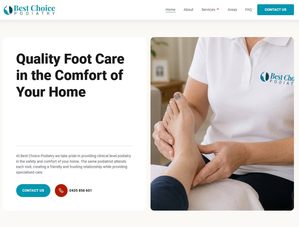 Best Choice Podiatry website screenshot